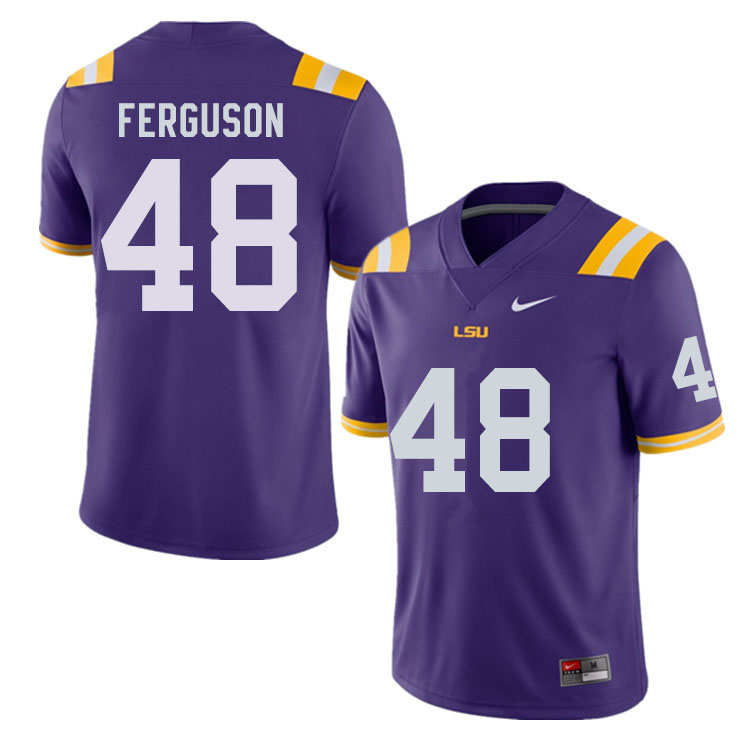 Men #48 Blake Ferguson LSU Tigers College Football Jerseys Sale-Purple